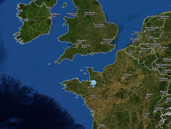 замок Витре, расположение