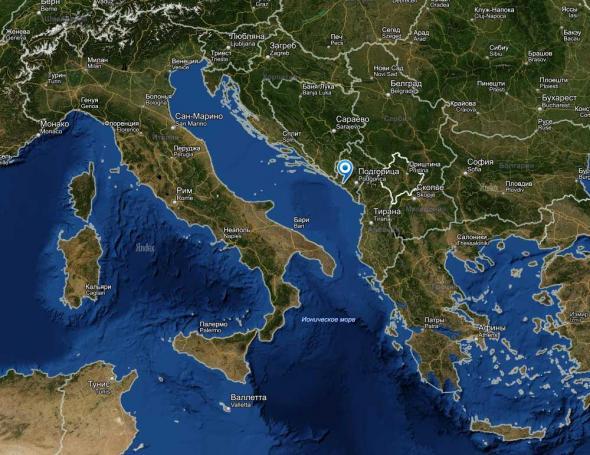 крепость Котор /расположение/