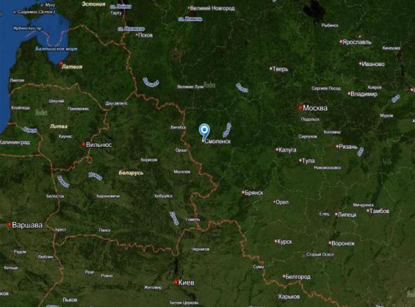 Расположение г. Смоленска